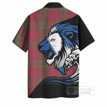 Stewart (Stuart) of Appin Tartan Crest Hawaiian Shirt Scottish Golden Lions Wave Flow