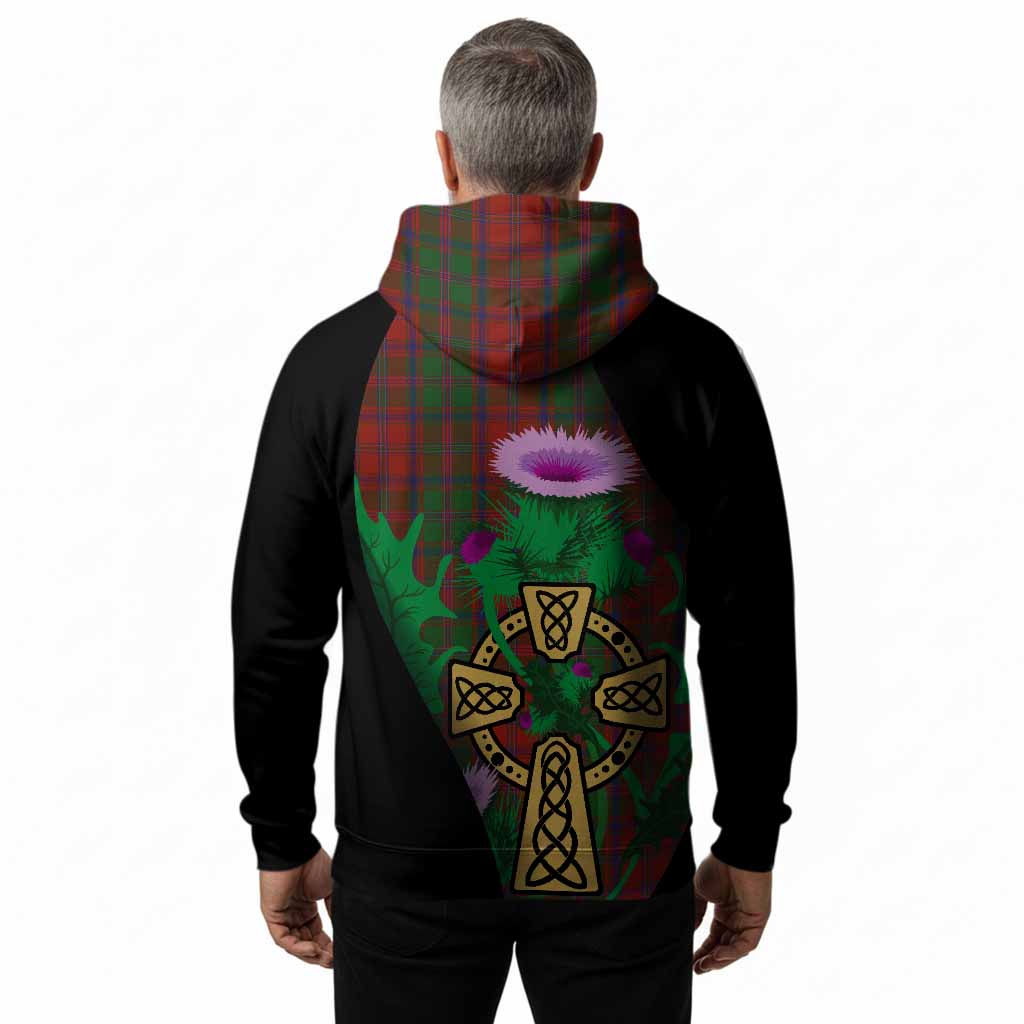 Stewart (Stuart) of Appin Tartan Crest Hoodie Celtic Cross Thistle Flowers