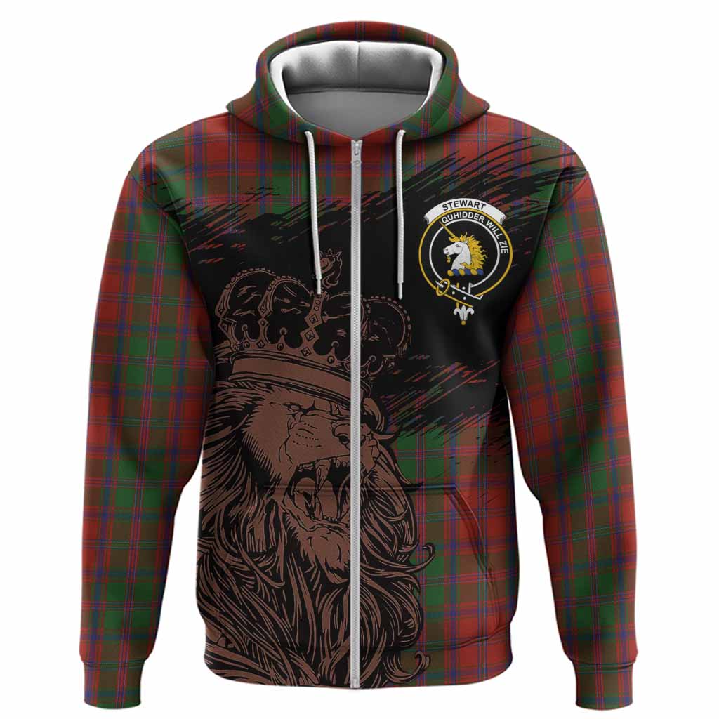 Stewart (Stuart) of Appin Tartan Crest Hoodie Crowned Lion Heritage Style