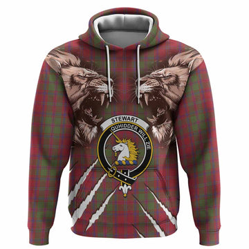 Stewart (Stuart) of Appin Tartan Crest Hoodie Ferocious Lion Style