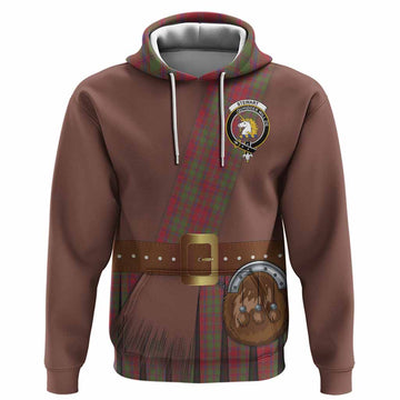 Stewart (Stuart) of Appin Tartan Crest Hoodie Kilt Costume Style