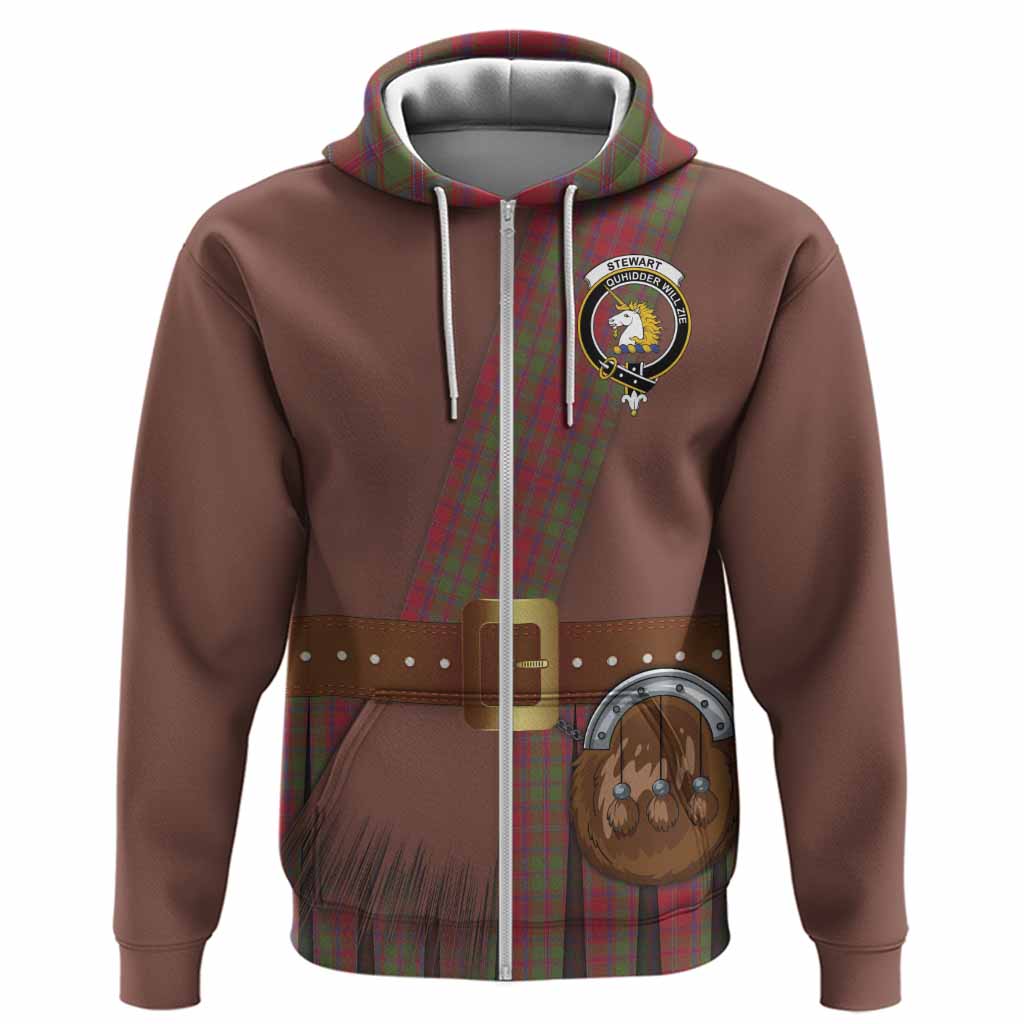 Stewart (Stuart) of Appin Tartan Crest Hoodie Kilt Costume Style