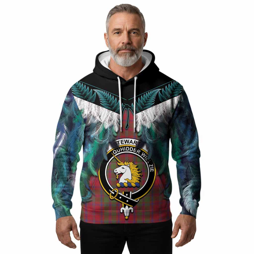 Stewart (Stuart) of Appin Tartan Crest Hoodie New Zealand Maori Korowai Cloak