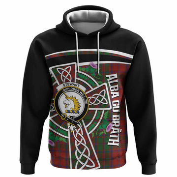 Stewart (Stuart) of Appin Tartan Crest Hoodie Scottish Thistle Celtic Cross Alba Gu Brath