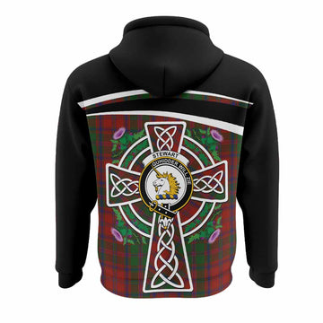 Stewart (Stuart) of Appin Tartan Crest Hoodie Scottish Thistle Celtic Cross Alba Gu Brath