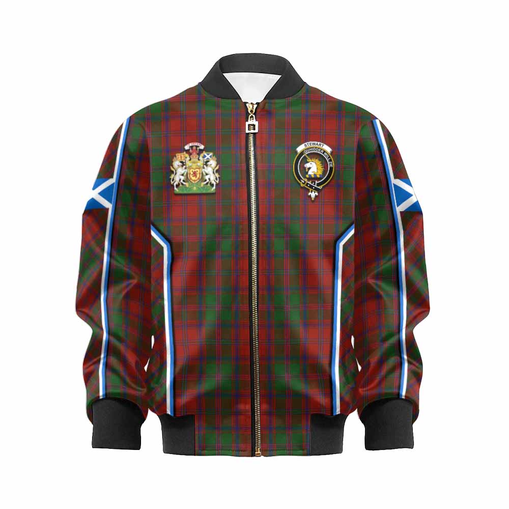 Stewart (Stuart) of Appin Tartan Crest Kid Bomber Jacket Scotland Coat of Arm Flag Style - Tartan Vibes Clothing