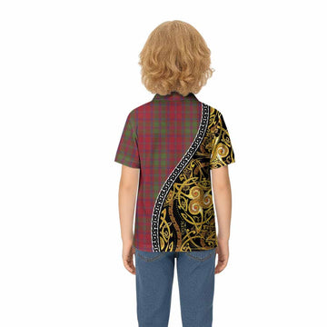 Stewart (Stuart) of Appin Tartan Crest Kid Polo Shirt Celtic Knot and Triple Trickle Spiral Symbols