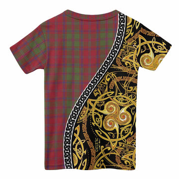 Stewart (Stuart) of Appin Tartan Crest Kid T-shirt Celtic Knot and Triple Trickle Spiral Symbols