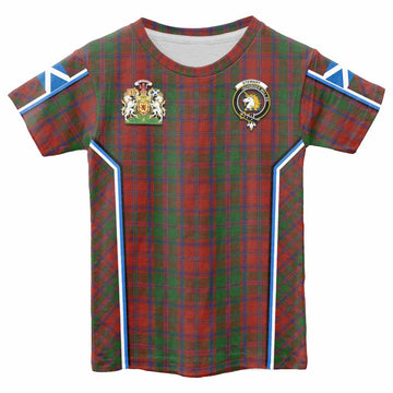 Stewart (Stuart) of Appin Tartan Crest Kid T-shirt Scotland Coat of Arm Flag Style - Tartan Vibes Clothing