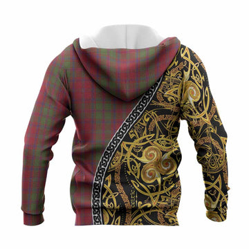 Stewart (Stuart) of Appin Tartan Crest Knitted Hoodie Celtic Knot and Triple Trickle Spiral Symbols