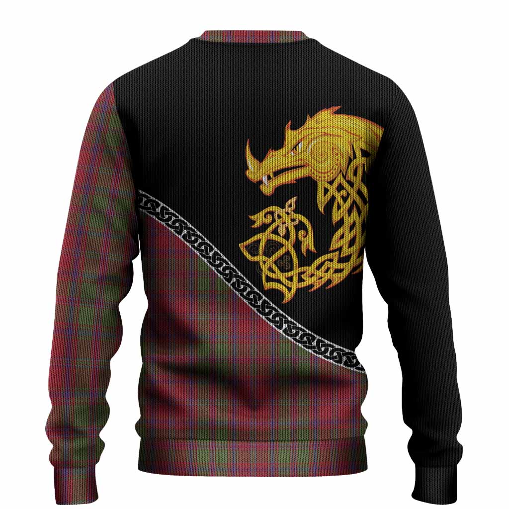 Stewart (Stuart) of Appin Tartan Crest Knitted Sweater Legendary Dragon Knot Half Style
