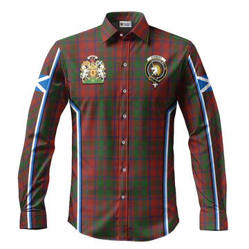 Stewart (Stuart) of Appin Tartan Crest Long Sleeve Button Shirts Scotland Coat of Arm Flag Style