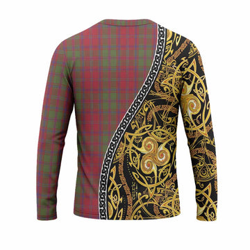 Stewart (Stuart) of Appin Tartan Crest Long Sleeve T-Shirt Celtic Knot and Triple Trickle Spiral Symbols