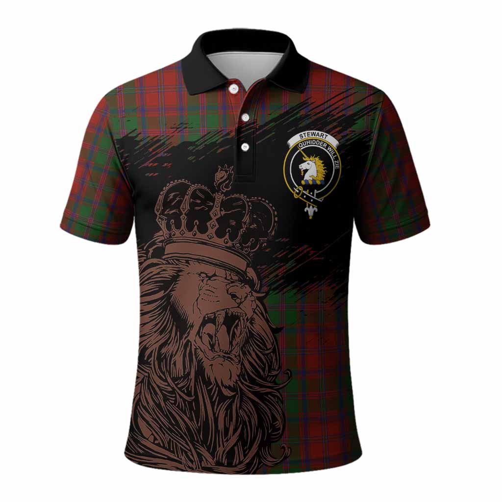 Stewart (Stuart) of Appin Tartan Crest Polo Shirt Crowned Lion Heritage Style