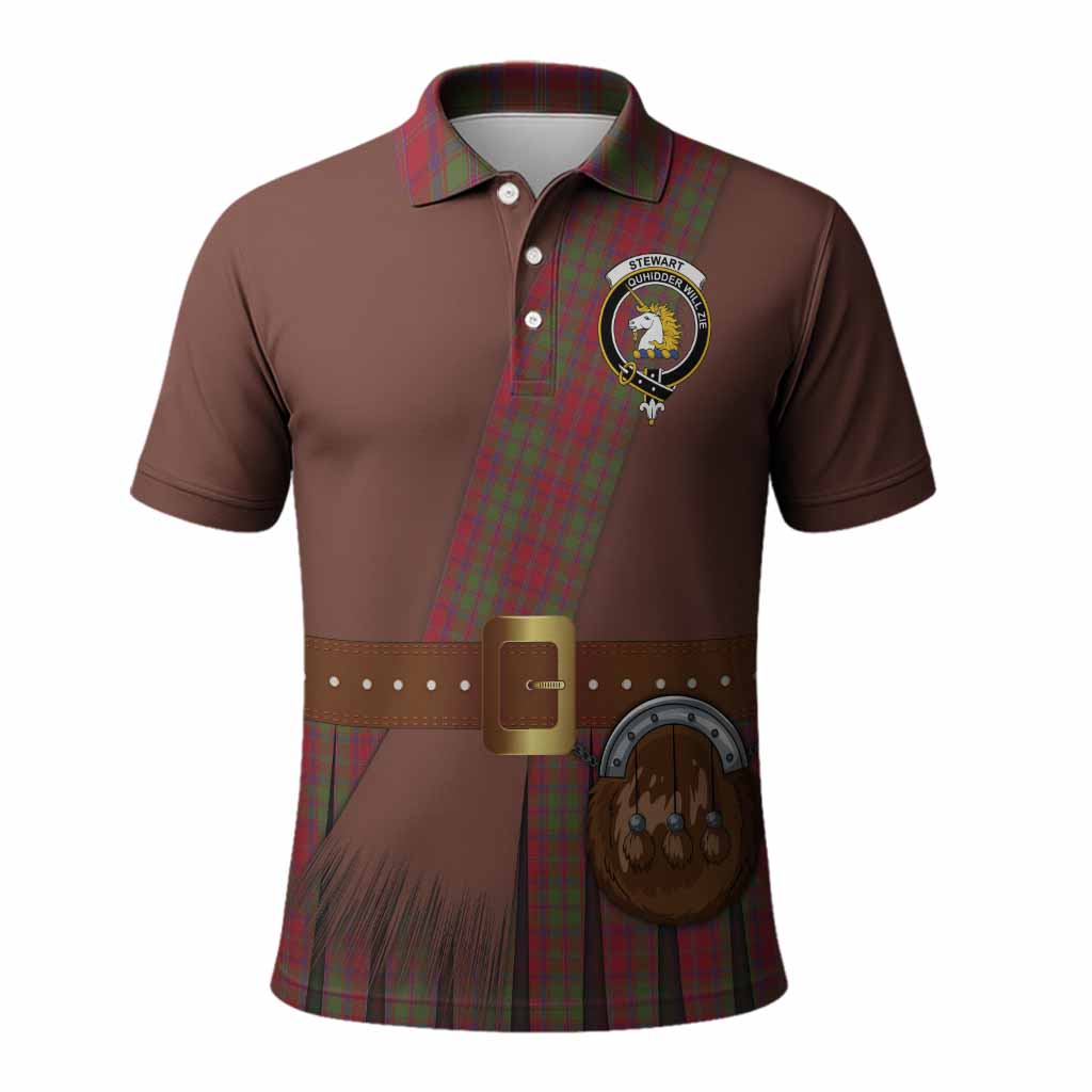 Stewart (Stuart) of Appin Tartan Crest Polo Shirt Kilt Costume Style