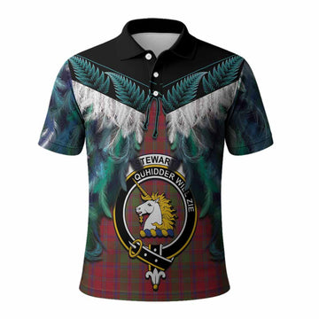 Stewart (Stuart) of Appin Tartan Crest Polo Shirt New Zealand Maori Korowai Cloak