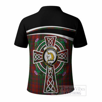 Stewart (Stuart) of Appin Tartan Crest Polo Shirt Scottish Thistle Celtic Cross Alba Gu Brath