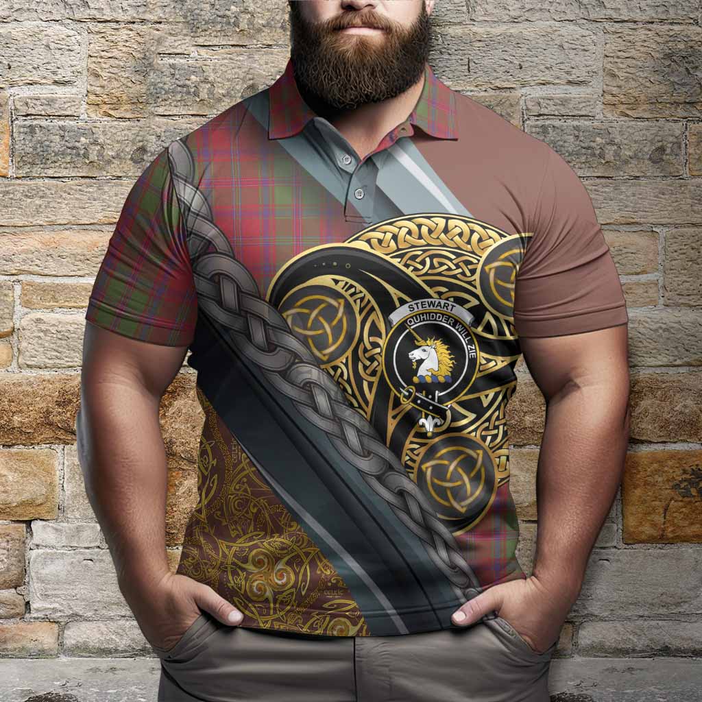 Stewart (Stuart) of Appin Tartan Crest Polo Shirt Scottish Triskele Celtic