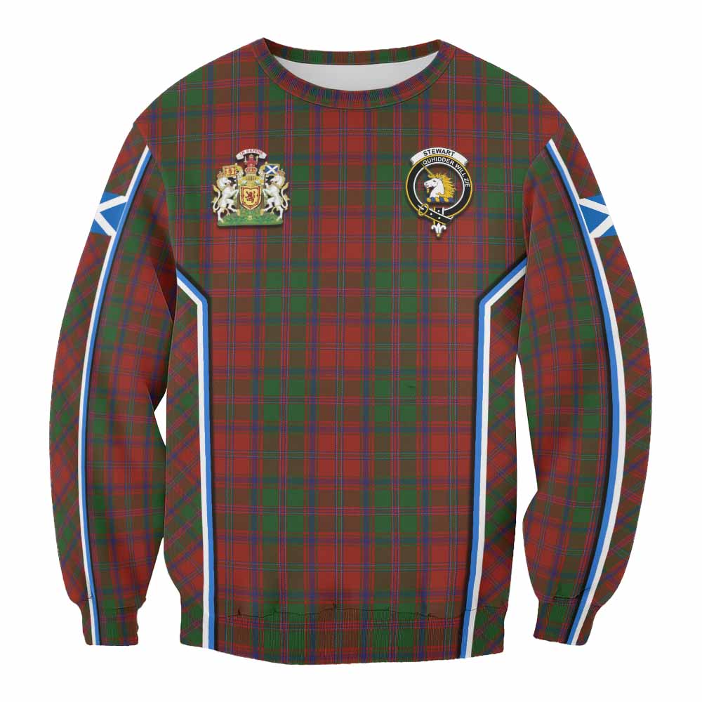 Stewart (Stuart) of Appin Tartan Crest Sweatshirt Scotland Coat of Arm Flag Style - Tartan Vibes Clothing
