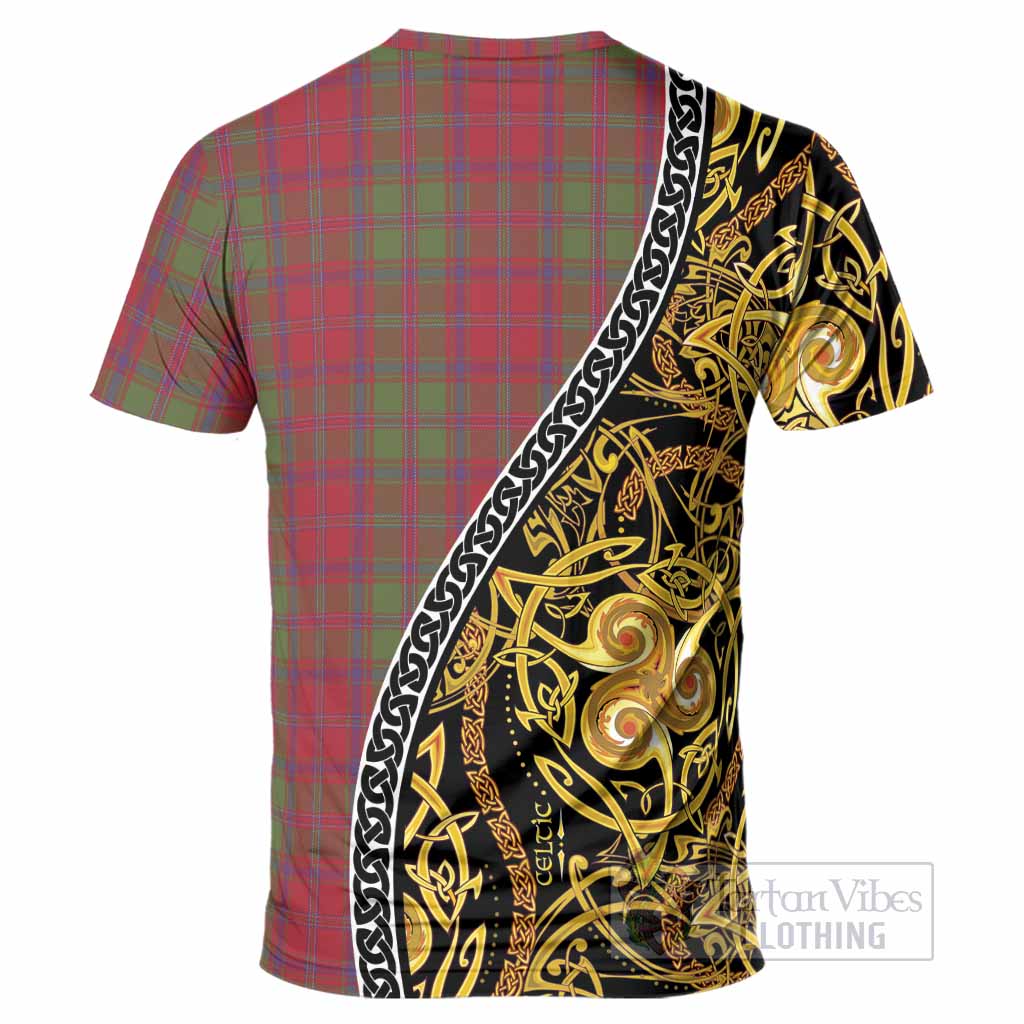 Stewart (Stuart) of Appin Tartan Crest T-Shirt Celtic Knot and Triple Trickle Spiral Symbols