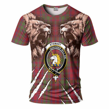 Stewart (Stuart) of Appin Tartan Crest T-Shirt Ferocious Lion Style