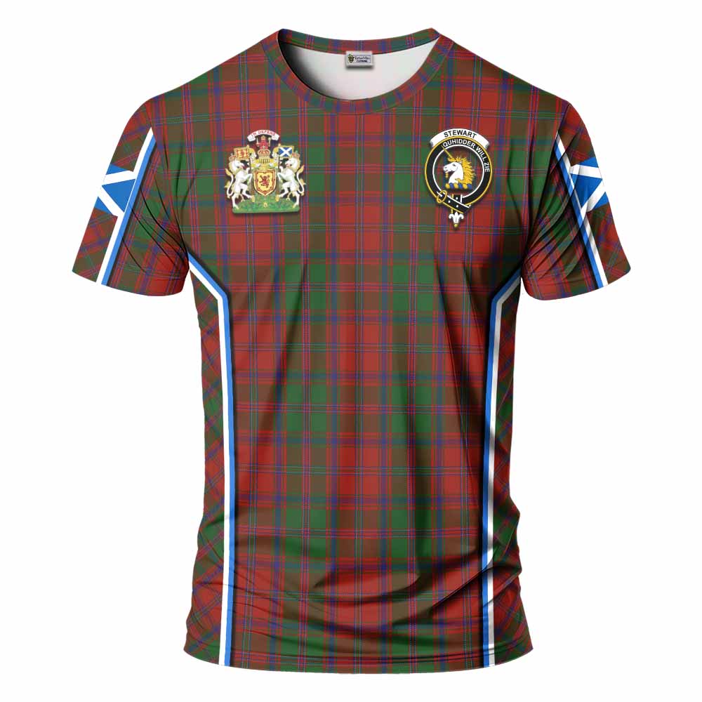 Stewart (Stuart) of Appin Tartan Crest T-shirt Scotland Coat of Arm Flag Style - Tartan Vibes Clothing
