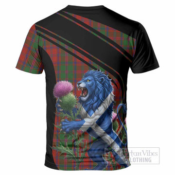 Stewart (Stuart) of Appin Tartan Crest T-Shirt Scottish Lion Rampant Thistle