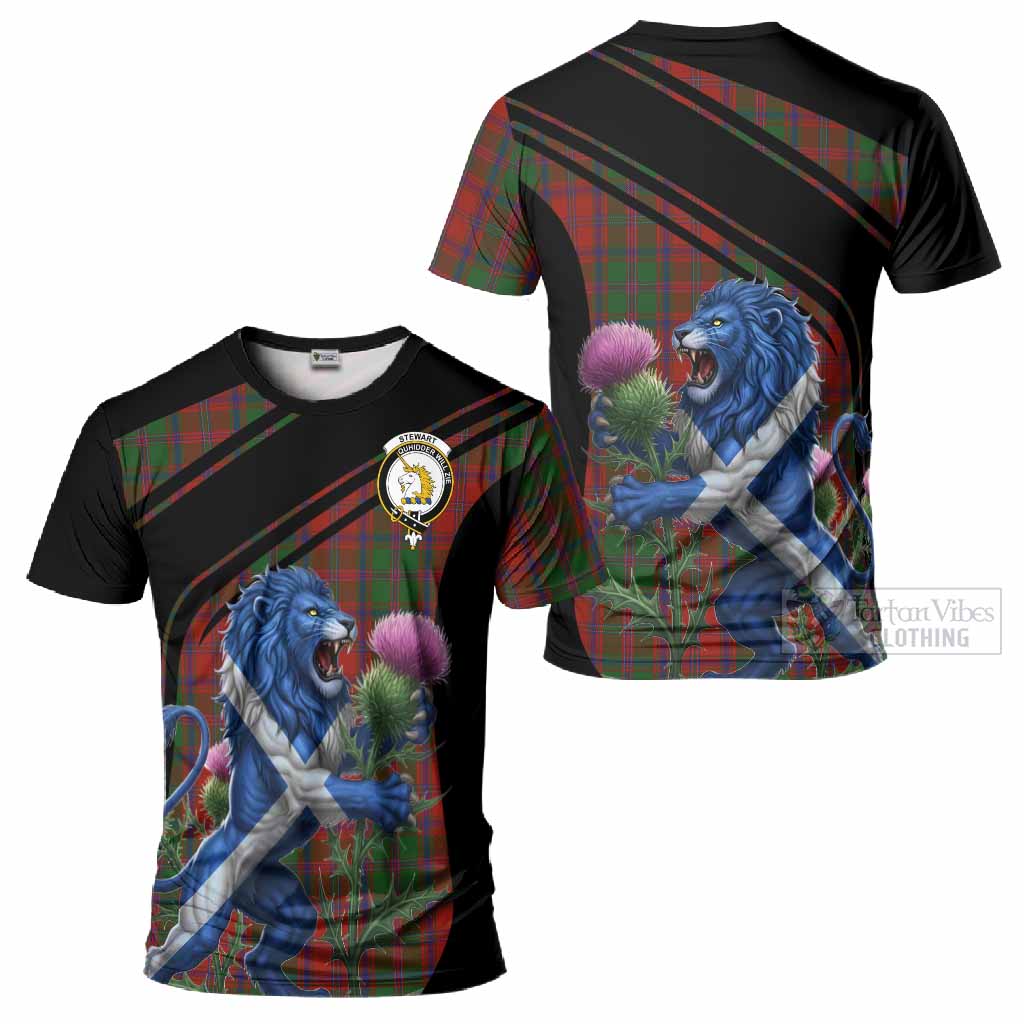 Stewart (Stuart) of Appin Tartan Crest T-Shirt Scottish Lion Rampant Thistle