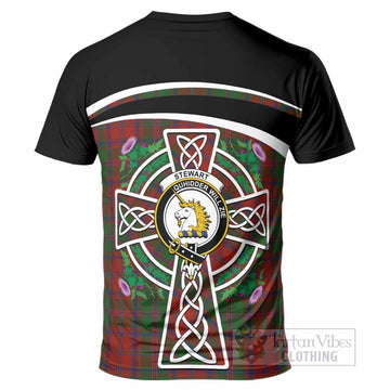 Stewart (Stuart) of Appin Tartan Crest T-Shirt Scottish Thistle Celtic Cross Alba Gu Brath