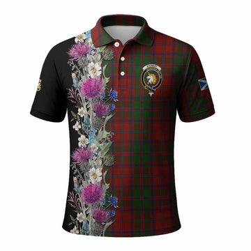 Stewart (Stuart) of Appin Tartan Crest Thistle Floral Polo Shirt