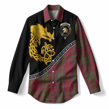 Stewart (Stuart) of Appin Tartan Crest Women Casual Shirt Legendary Dragon Knot Half Style