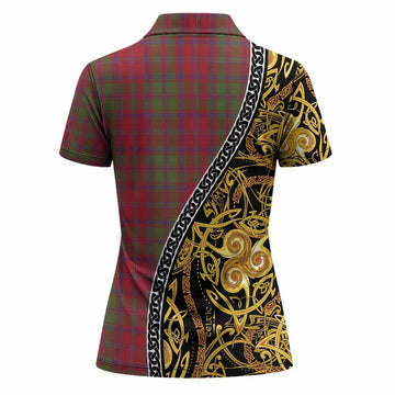 Stewart (Stuart) of Appin Tartan Crest Women Polo Shirt Celtic Knot and Triple Trickle Spiral Symbols
