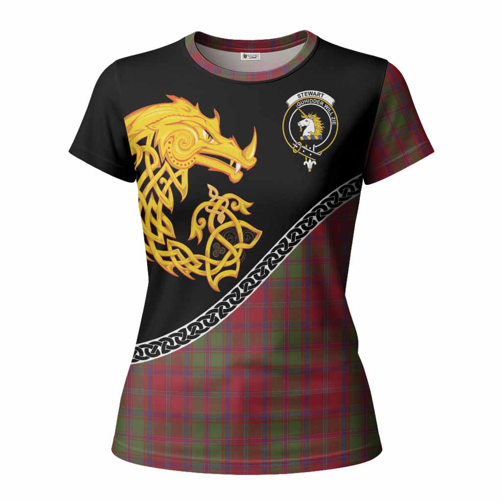Stewart (Stuart) of Appin Tartan Crest Women T shirt Legendary Dragon Knot Half Style