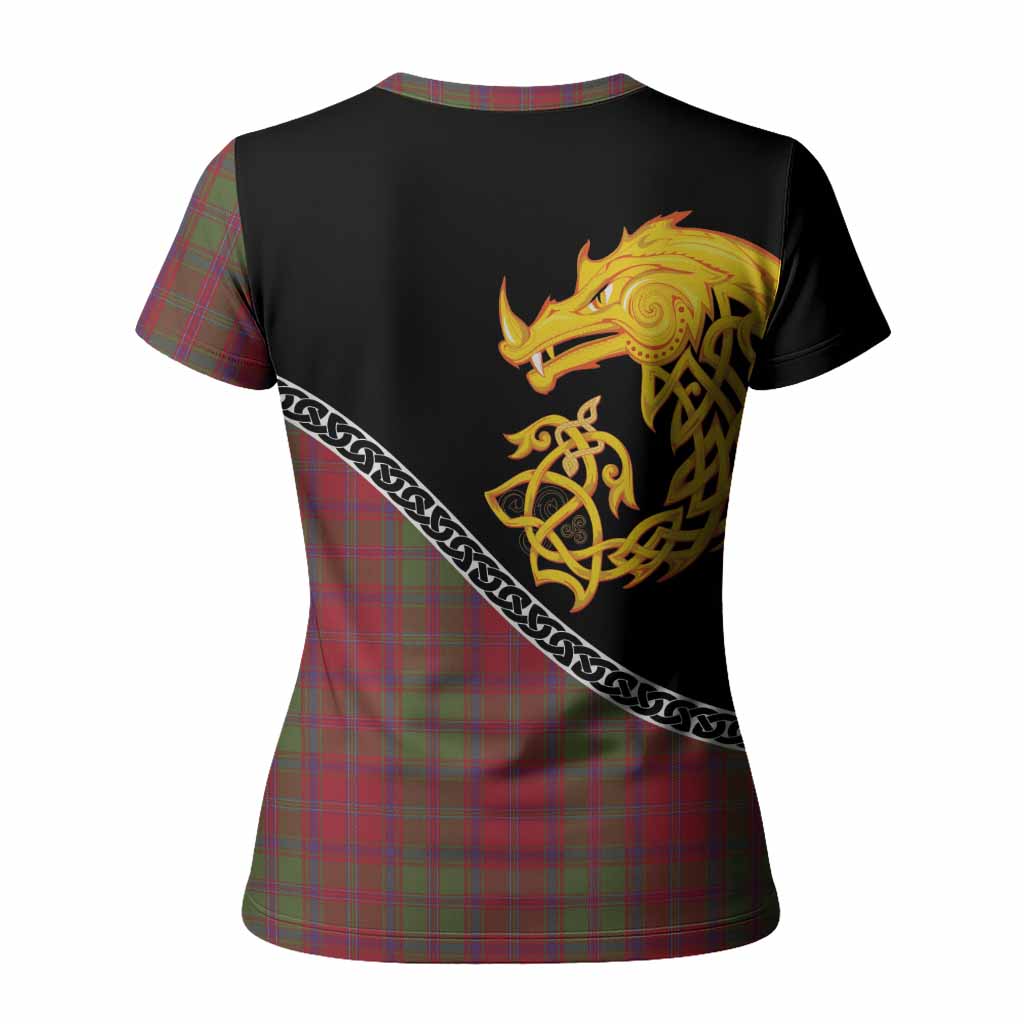 Stewart (Stuart) of Appin Tartan Crest Women T shirt Legendary Dragon Knot Half Style