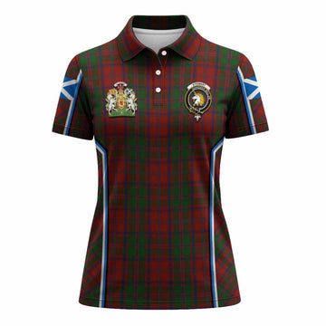Stewart (Stuart) of Appin Tartan Crest Women's Polo Shirt Scotland Coat of Arm Flag Style