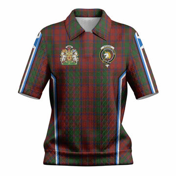 Stewart (Stuart) of Appin Tartan Crest Women’s Polo Sweater Top Scotland Coat of Arm Flag Style
