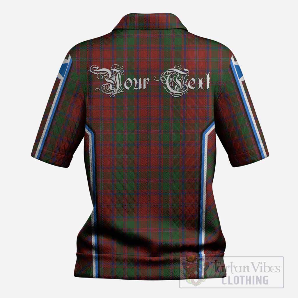 Stewart (Stuart) of Appin Tartan Crest Women’s Polo Sweater Top Scotland Coat of Arm Flag Style