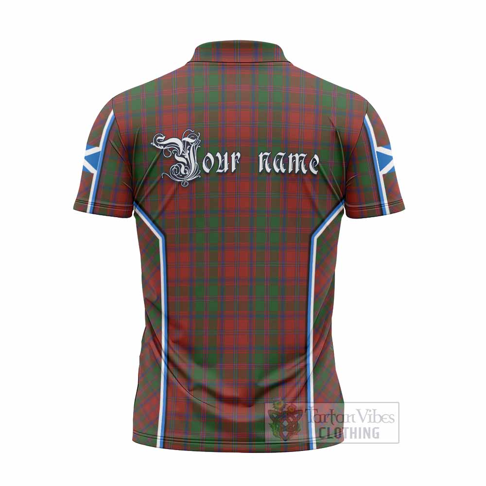 Stewart (Stuart) of Appin Tartan Crest Zipper Polo Shirt Scotland Coat of Arm Flag Style - Tartan Vibes Clothing