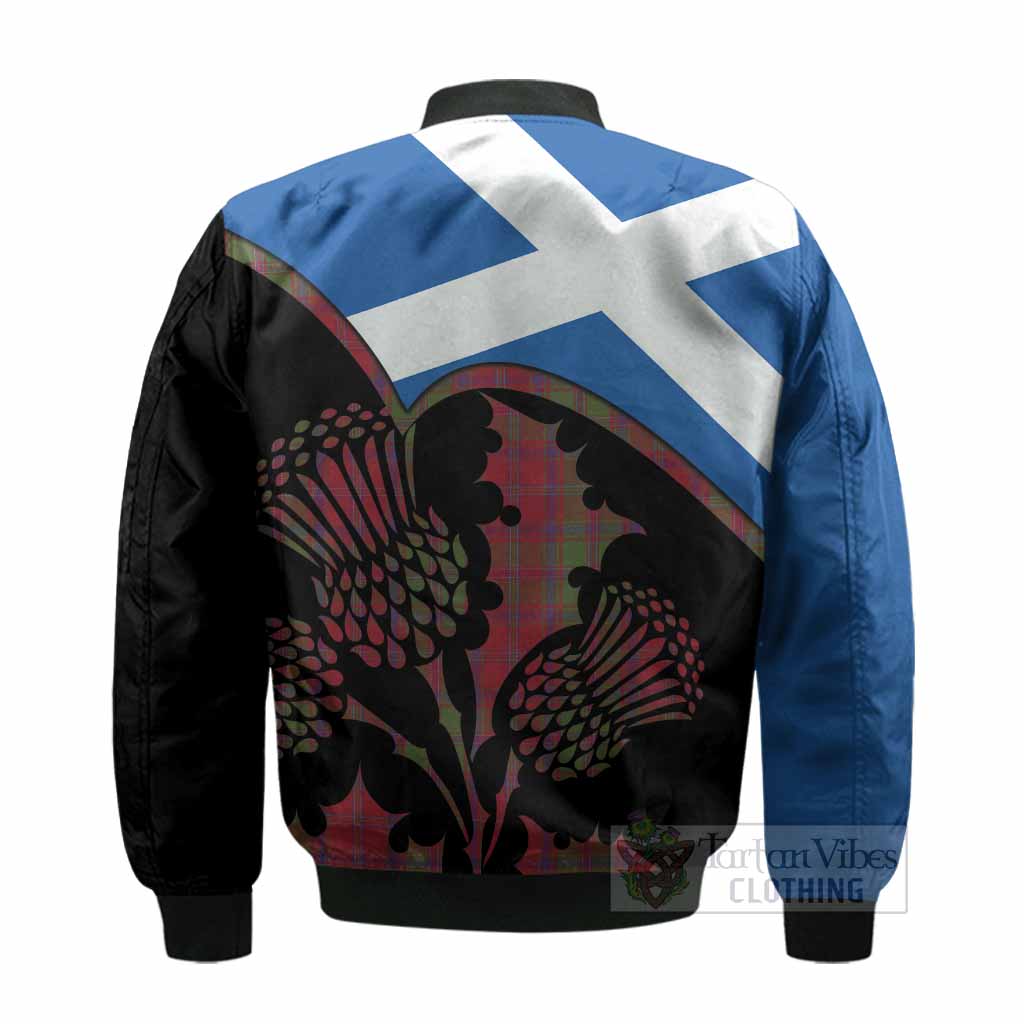 Stewart (Stuart) of Appin Tartan Family Crest Bomber Jacket Scotland Thistle Floral Flag Style