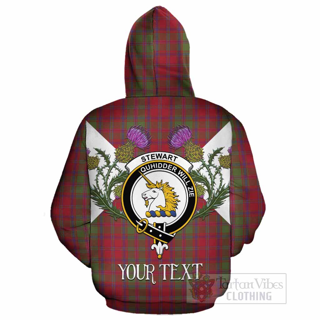 Stewart (Stuart) of Appin Tartan Family Crest Cotton Hoodie Scottish Burns Night Thistle Floral