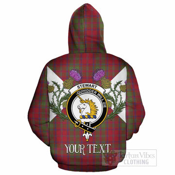 Stewart (Stuart) of Appin Tartan Family Crest Cotton Hoodie Scottish Burns Night Thistle Floral
