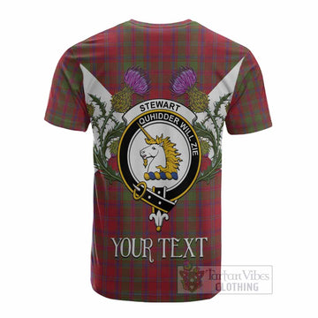 Stewart (Stuart) of Appin Tartan Family Crest Cotton T-shirt Scottish Burns Night Thistle Floral
