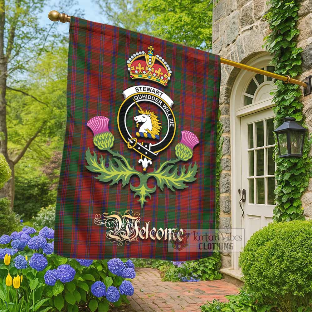 Stewart (Stuart) of Appin Tartan Family Crest Garden Flag Royal Thistle Welcome Style - Tartan Vibes Clothing