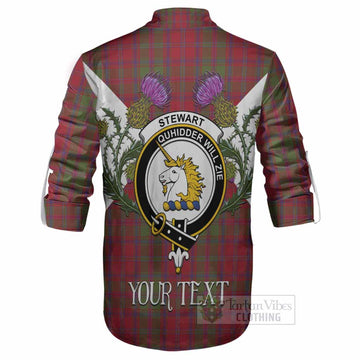 Stewart (Stuart) of Appin Tartan Family Crest Ghillie Shirt Scottish Burns Night Thistle Floral