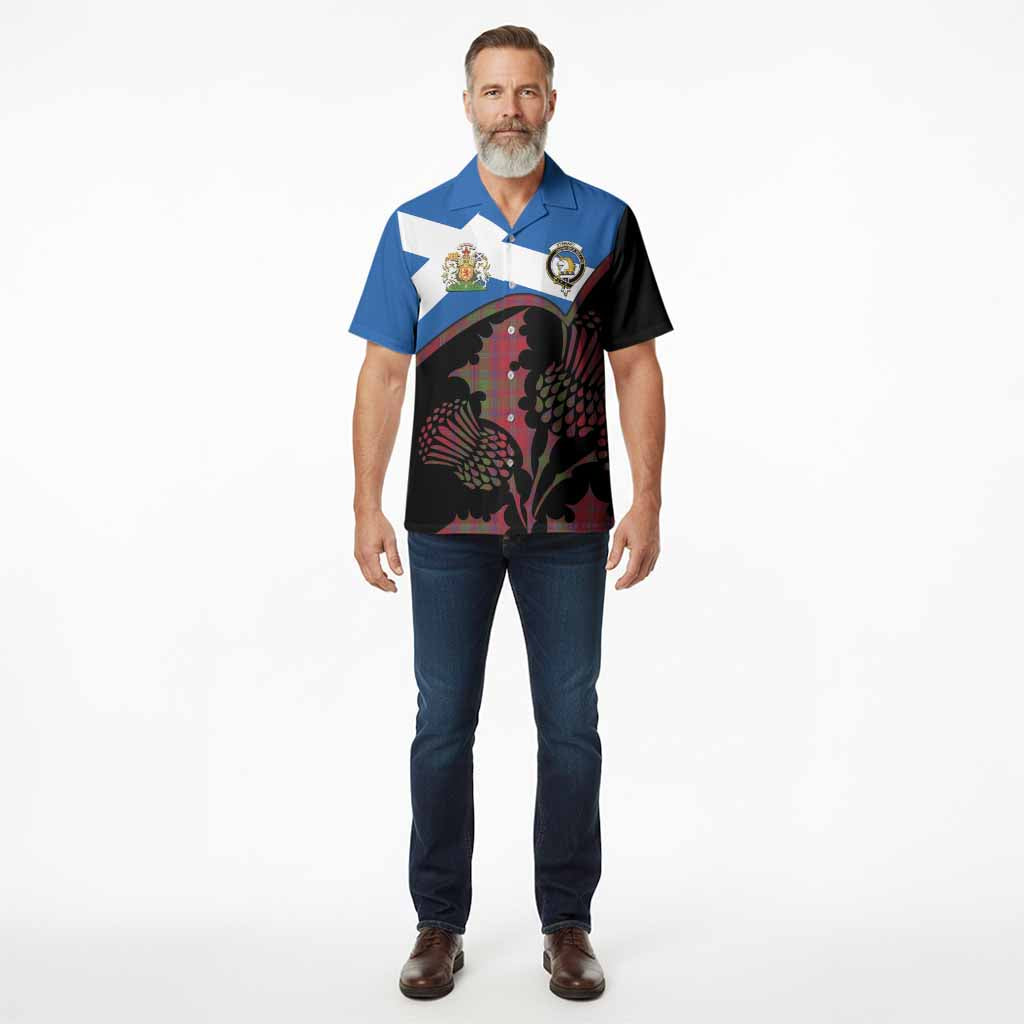Stewart (Stuart) of Appin Tartan Family Crest Hawaiian Shirt Scotland Thistle Floral Flag Style