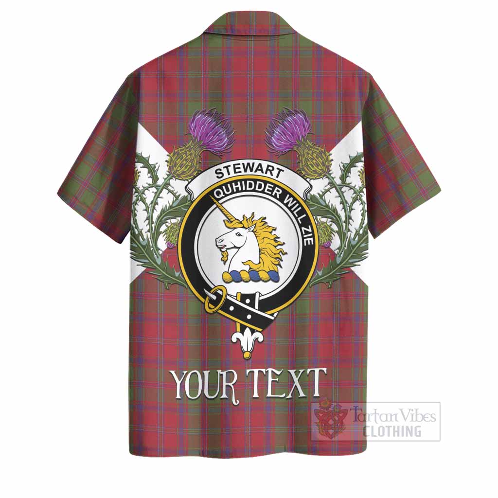 Stewart (Stuart) of Appin Tartan Family Crest Hawaiian Shirt Scottish Burns Night Thistle Floral