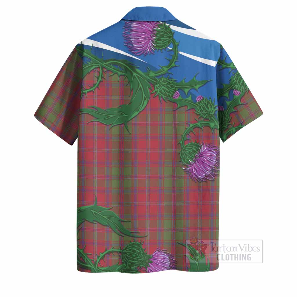 Stewart (Stuart) of Appin Tartan Family Crest Hawaiian Shirt Thistle in Minimalism - Tartan Vibes Clothing