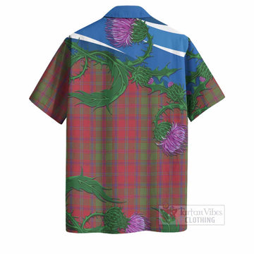 Stewart (Stuart) of Appin Tartan Family Crest Hawaiian Shirt Thistle in Minimalism - Tartan Vibes Clothing