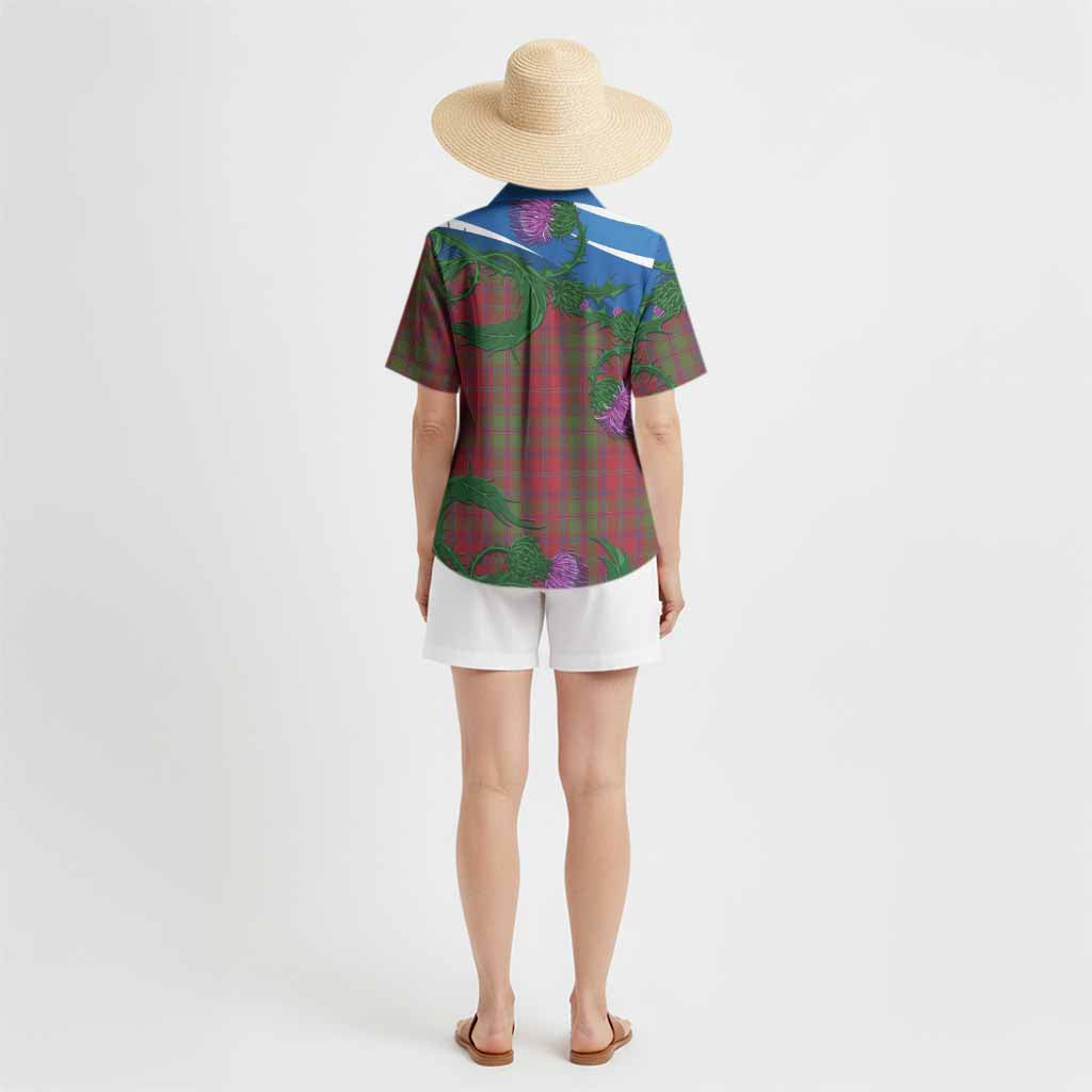 Stewart (Stuart) of Appin Tartan Family Crest Hawaiian Shirt Thistle in Minimalism - Tartan Vibes Clothing