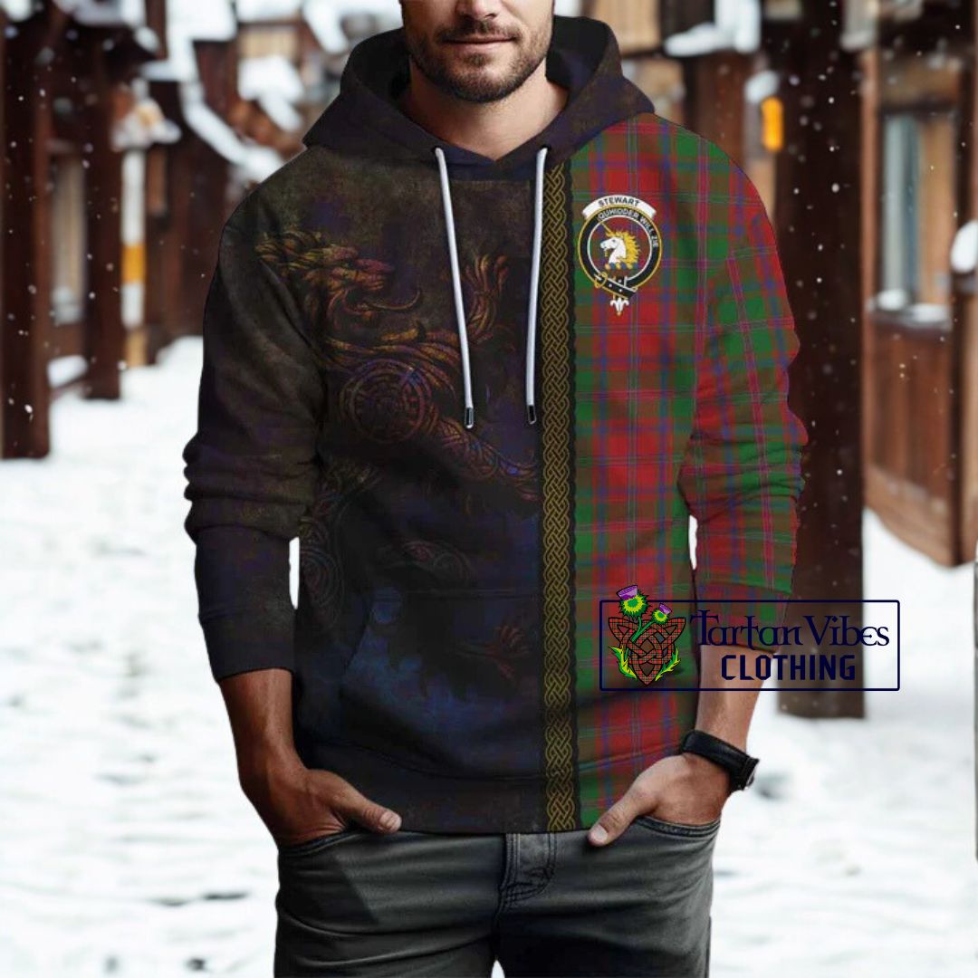 Stewart (Stuart) of Appin Tartan Family Crest Hoodie Alba Gu Brath Be Brave Lion Ancient Style